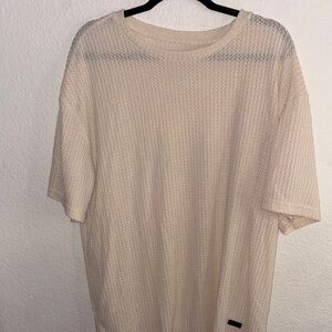 SHEIN Beige Textured Short Sleeve Tee